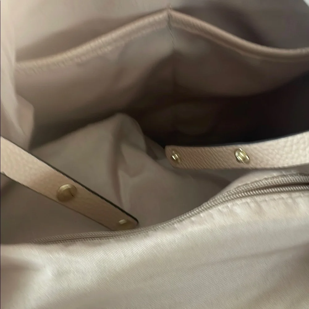 Nanette Lenore Logan Vegan Leather Backpack purse handbag handle adjustable tan